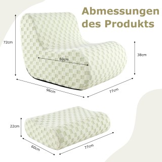 Costway  Πουφ με Υποπόδιο και Υψηλής Ελαστικότητας Σφουγγάρι σε Ζων...