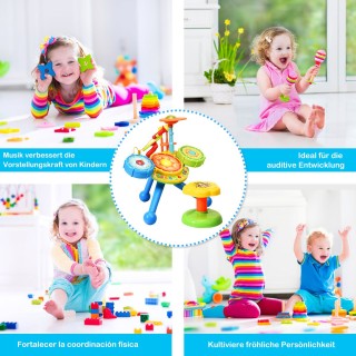 Σετ Παιδικά Ντραμς και Μικρόφωνο 50 x 38 x 52 cm Πολύχρωμο COSTWAY... Σετ Παιδικά Ντραμς και Μικρόφωνο 50 x 38 x 52 cm Πολύχρωμο COSTWAY...