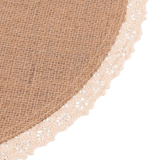 Villa dEste Home Στρογγυλό Σουπλά 38 εκ. από Λινάτσα με Δαντελένιο ...