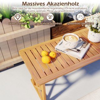 Costway Κήπου παγκάκι από ξύλο ακακίας 130 εκ. για 2-3 άτομα χωρίς ...