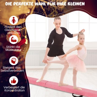 Costway 270 εκ Πτυσσόμενος Ροζ Ισορροπιστικός Δοκός Γυμναστικής για...