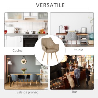 HOMCOM μοντέρνα επενδυμένη καρέκλα με μπράτσα, επένδυση από συνθετι... HOMCOM μοντέρνα επενδυμένη καρέκλα με μπράτσα, επένδυση από συνθετι...