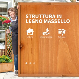 Outsunny Outsunny Outdoor Hollow Bottom Καφέ έλατο φυτευτή με διακο...