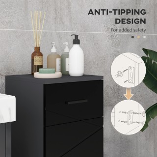 kleankin Ντουλάπα μπάνιου από μοριοσανίδα με συρτάρι και ντουλάπι σ... kleankin Ντουλάπα μπάνιου από μοριοσανίδα με συρτάρι και ντουλάπι σ...