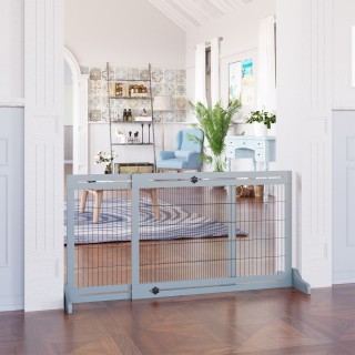 PawHut Indoor Extendable Dog Eraser από ξύλο και ατσάλι, 104-183x36...