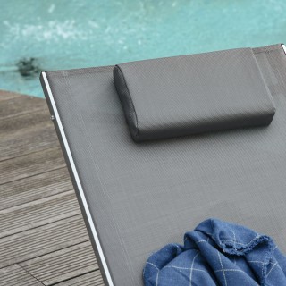 Outsunny Ξαπλώστρα αλουμινίου, Ξαπλώστρα κήπου σε γκρι Textilene με... Outsunny Ξαπλώστρα αλουμινίου, Ξαπλώστρα κήπου σε γκρι Textilene με...