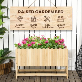 Outsunny Κάθετη Ξύλινη Ζαρντινιέρα εξωτερικού χώρου με τρύπα αποστρ... Outsunny Κάθετη Ξύλινη Ζαρντινιέρα εξωτερικού χώρου με τρύπα αποστρ...