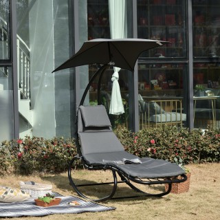 Outsunny Garden Rocking Lounger Ξαπλώστρα εξωτερικού χώρου με γεμισ... Outsunny Garden Rocking Lounger Ξαπλώστρα εξωτερικού χώρου με γεμισ...