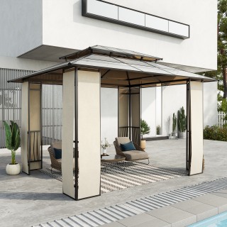 Outsunny Garden Gazebo 3,65x3m με στέγη από πολυανθρακικό 2 επιπέδω... Outsunny Garden Gazebo 3,65x3m με στέγη από πολυανθρακικό 2 επιπέδω...