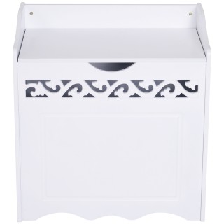 Homcom Ξύλινο Ντουλάπι Λευκό Καλάθι Πλυντηρίων με Σκαλιστή Διακόσμη... Homcom Ξύλινο Ντουλάπι Λευκό Καλάθι Πλυντηρίων με Σκαλιστή Διακόσμη...