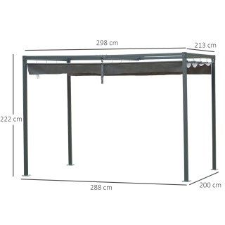 Πέργκολα Outsunny Gazebo με συρόμενο κάλυμμα για εξωτερικούς χώρους...