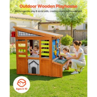 VEVOR Ξύλινο Παιδικό Σπιτάκι Κέδρου με Φωλιά Πουλιών, Κουδούνι και ...