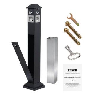 VEVOR Κάδος Αποτσίγαρων με 4 Ανοίγματα Μαύρος SYYHTLSKZFTTQ80S0V0 VEVOR Κάδος Αποτσίγαρων με 4 Ανοίγματα Μαύρος SYYHTLSKZFTTQ80S0V0