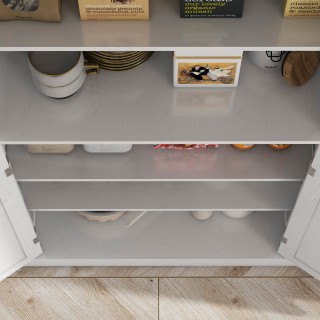 HOMCOM  Φορητή Κουζίνα Ψηλή με 6 Ρυθμιζόμενα Ράφια και 2 Πόρτες από...