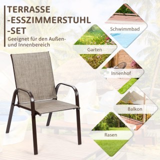 Costway  Σετ Κήπου με Άνετες Καρέκλες και Ανθεκτικό Μεταλλικό Σκελε...