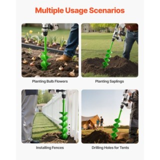 VEVOR Τρυπάνι Γης 3.94 x 31.1 in για Φυτεύσεις και Τρύπες Στύλων LX...