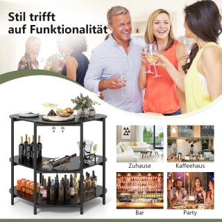 Costway Μαύρο Μπαρ Κουζίνας με Γυάλινη Θήκη & Μεταλλικό Πλαίσιο 3 Ε... Costway Μαύρο Μπαρ Κουζίνας με Γυάλινη Θήκη & Μεταλλικό Πλαίσιο 3 Ε...