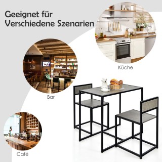 Costway  Σετ Κουζίνας 3 τεμαχίων με Τραπέζι & 2 Καρέκλες Ξύλο + Μέτ...