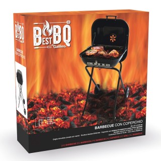 Galileo Μπάρμπεκιου από ανοξείδωτο ατσάλι με ρόδες και καπάκι με σύ...