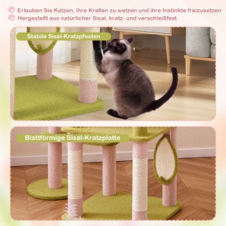 Costway Ονυχοδρόμιο Γάτας 148 εκ. με Ανθεκτική Κατασκευή και Λουλου...