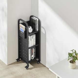 VEVOR Βιβλιοθήκη με Ρόδες 3 Επιπέδων Μαύρη LXTSGTCHS200UNMD3001V0 VEVOR Βιβλιοθήκη με Ρόδες 3 Επιπέδων Μαύρη LXTSGTCHS200UNMD3001V0