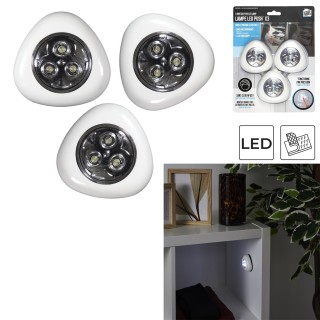 JE CHERCHE UNE IDEE Σετ 3x Λευκά Αυτοκόλλητα LED Φωτάκια Πίεσης LT... JE CHERCHE UNE IDEE Σετ 3x Λευκά Αυτοκόλλητα LED Φωτάκια Πίεσης LT...