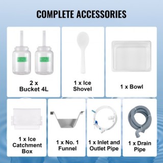 VEVOR  Επαγγελματική Μηχανή Πάγου Snowflake 385LBS/24H Ανοξείδωτη γ...