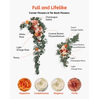 VEVOR Σετ Τεχνητών Λουλουδιών Γάμου Πορτοκαλί με 2 Λουλούδια & 3 Υφ... VEVOR Σετ Τεχνητών Λουλουδιών Γάμου Πορτοκαλί με 2 Λουλούδια & 3 Υφ...