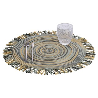 Villa DEste  Σετ 6 τμχ Στρογγυλό πράσινο σουπλά με κρόσσια Shade of...