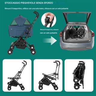 BAKAJI Καρότσι για Σκύλους και Γάτες με Αποσπώμενο Κλουβί Μεταφοράς... BAKAJI Καρότσι για Σκύλους και Γάτες με Αποσπώμενο Κλουβί Μεταφοράς...