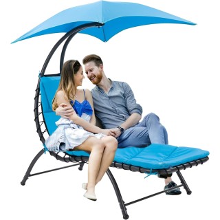 Ξαπλώστρα με Ομπρέλα Παραλίας Αιώρα Κήπου από Ατσάλι  91 x 170 x 17...