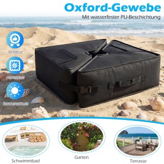 Costway Βάση Ομπρέλας Γεμιζόμενη με Άμμο 40 kg, Μεταφερόμενη, Μαύρη...