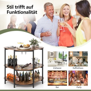 Costway Τραπέζι Μπαρ Κουζίνας με Γυάλινη Θήκη & Μεταλλικό Πλαίσιο Κ... Costway Τραπέζι Μπαρ Κουζίνας με Γυάλινη Θήκη & Μεταλλικό Πλαίσιο Κ...