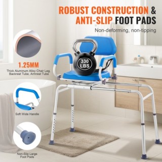 VEVOR  Περιστρεφόμενη Καρέκλα Ντους με Πάγκο Μεταφοράς 330LBS YDSYG...