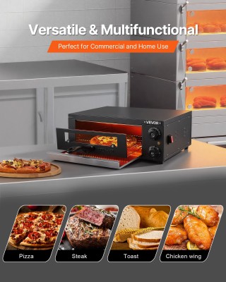VEVOR Ηλεκτρικός Φούρνος Πίτσας 304.8mm, Εσωτερικός Φούρνος Πίτσας ...