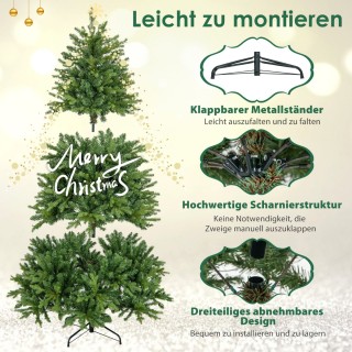 Costway Τεχνητό Χριστουγεννιάτικο Δέντρο 180 εκ. με Πολύχρωμα & Θερ... Costway Τεχνητό Χριστουγεννιάτικο Δέντρο 180 εκ. με Πολύχρωμα & Θερ...