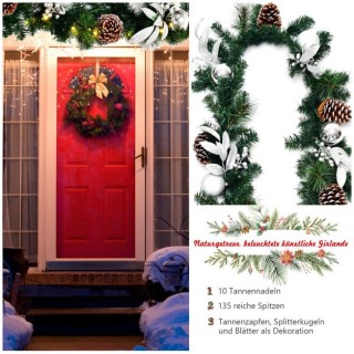 Χριστουγεννιάτικη Γιρλάντα 270 cm  με 50 Ζεστά Λευκά LED Φώτα COSTW...