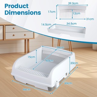 Costway Κουτί Άμμου για Γάτες με Ξεσκέπαστο Σχέδιο, Συρταρωτό Δίσκο... Costway Κουτί Άμμου για Γάτες με Ξεσκέπαστο Σχέδιο, Συρταρωτό Δίσκο...