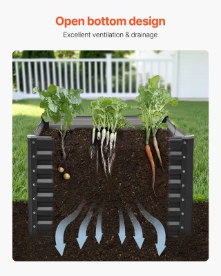 VEVOR Ψηλή Μεταλλική Γλάστρα Κήπου 1,8x0,9x0,6μ με Ανοιχτή Βάση για...