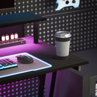 HOMCOM Γραφείο Gaming με LED Φώτα και Υποστήριξη για Οθόνη, από Μο... HOMCOM Γραφείο Gaming με LED Φώτα και Υποστήριξη για Οθόνη, από Μο...