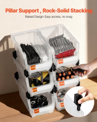 VEVOR Πλαστικές Στοίβαξιμες Θήκες Αποθήκευσης, 37,7 x 21,5 x 18 εκ ... VEVOR Πλαστικές Στοίβαξιμες Θήκες Αποθήκευσης, 37,7 x 21,5 x 18 εκ ...