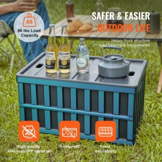 Πτυσσόμενα Κουτιά Αποθήκευσης VEVOR με Καπάκια, 65L, Σετ 3 τεμαχίων...