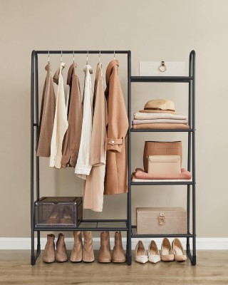 Μεταλλική Κρεμάστρα Ρούχων με Ράφια Αποθήκευσης 101,5x40x153,5cm – ... Μεταλλική Κρεμάστρα Ρούχων με Ράφια Αποθήκευσης 101,5x40x153,5cm – ...