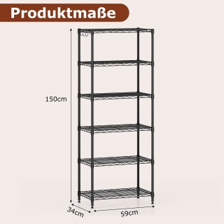 Costway Εξάπλευρη Μεταλλική Βαρέως Τύπου Ρυθμιζόμενη Ραφιέρα Αποθήκ...