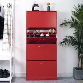 BAKAJI Ντουλάπα παπουτσιών 4 φύλλων με ράφια διπλού βάθους με λαβή... BAKAJI Ντουλάπα παπουτσιών 4 φύλλων με ράφια διπλού βάθους με λαβή...