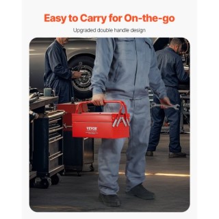 VEVOR Εργαλειοθήκη 14 ιντσών, 2 επιπέδων, 3 δίσκων με αναδιπλούμενο...