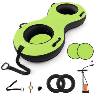 Costway Πράσινος Φουσκωτός Χιονοσωλήνας για 2 Άτομα με Σχοινί Έλξης... Costway Πράσινος Φουσκωτός Χιονοσωλήνας για 2 Άτομα με Σχοινί Έλξης...