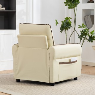 HOMCOM Σύγχρονη Πολυθρόνα Σαλονιού με Παχύ Μαξιλάρι, Πλαϊνή Τσέπη κ...