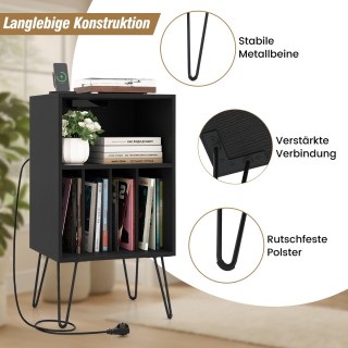 Costway Βάση Πικάπ με Σταθμό Φόρτισης και Θήκες Αποθήκευσης Βινυλίω...