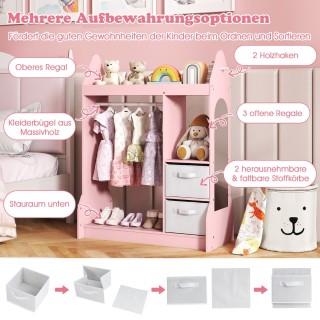 Costway Παιδική Ντουλάπα Μικρών Παιχνιδιών με Ακρυλικό Καθρέφτη και...